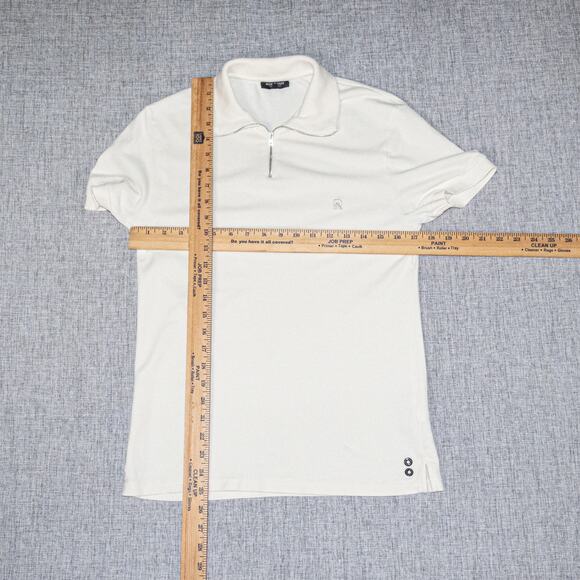 RON DORFF Men's Cotton Pique Zip Polo Shirt lcream size XS - Picture 8 of 8